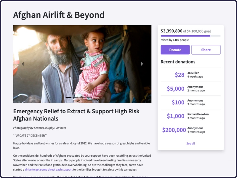 Fundraiser - Afghan Airlift Fundraiser - Afghan Airlift