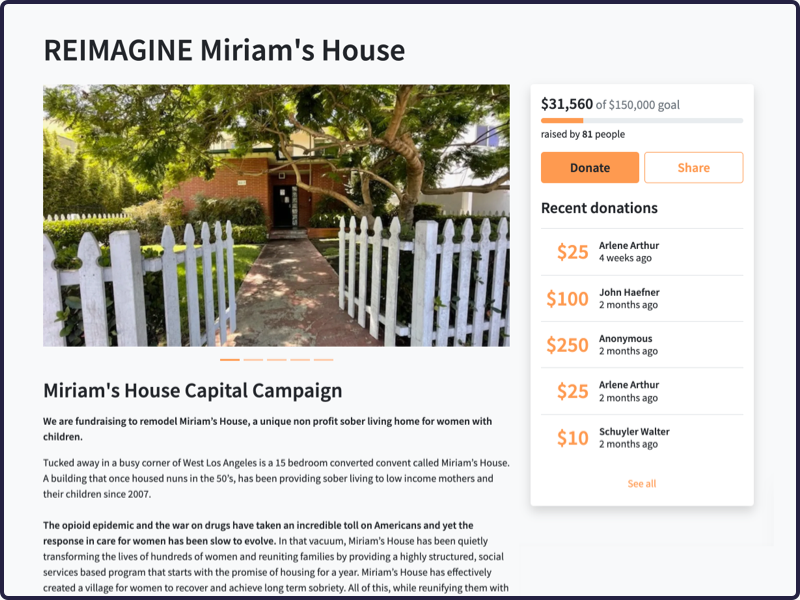 Fundraiser - Reimagine Miriams House Fundraiser - Reimagine Miriams House